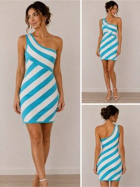 Bebe One-Shoulder Bodycon Mini Dress – Size Small NWT